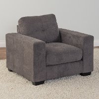 Gray Chenille Fabric Arm Chair - Club