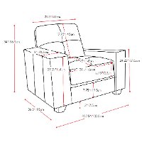 Beige Chenille Fabric Arm Chair - Club