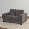 Gray Chenille Fabric Loveseat - Club-2