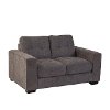 Gray Chenille Fabric Loveseat - Club-3