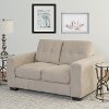 Beige Chenille Fabric Loveseat - Club-1