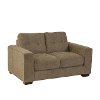 Brown Chenille Fabric Loveseat - Club-3