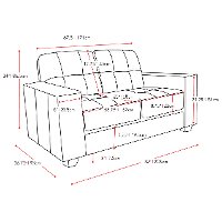 Beige Chenille Fabric Sofa - Club