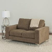 Brown Chenille Loveseat - Cory