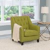 Green Linen Diamond Tufted Accent Chair - Dana-1