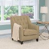 Beige Linen Diamond Tufted Accent Chair - Dana