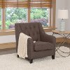 Brown Linen Diamond Tufted Accent Chair - Dana