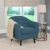 Blue Linen Barrel Accent Chair - Oliver -2