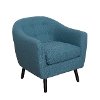 Blue Linen Barrel Accent Chair - Oliver -3