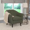 Greenish-Gray Linen Barrel Accent Chair - Oliver -1