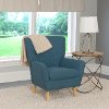Blue Linen Club Accent Chair - Demi