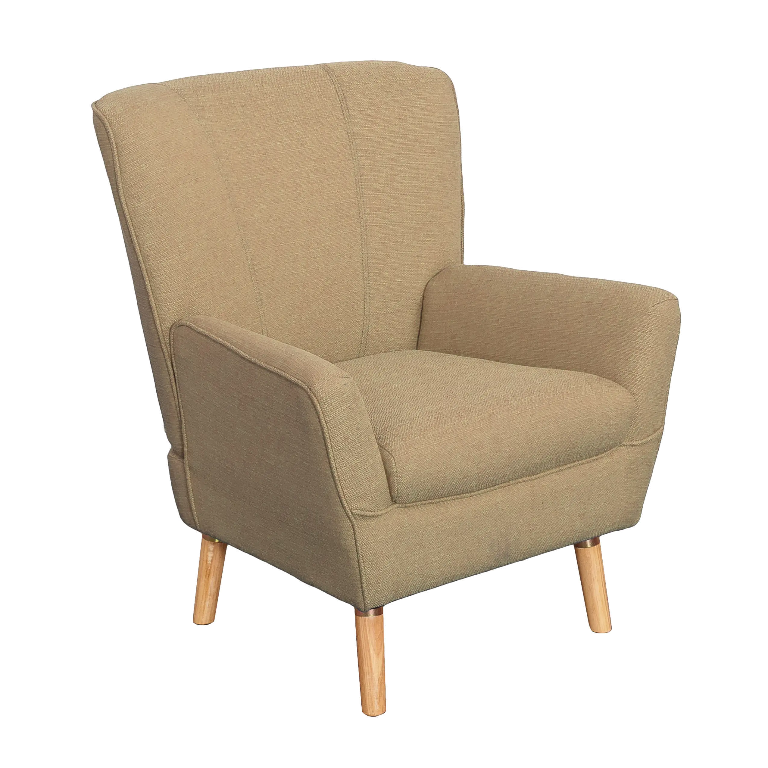 Beige Linen Club Accent Chair - Demi-2
