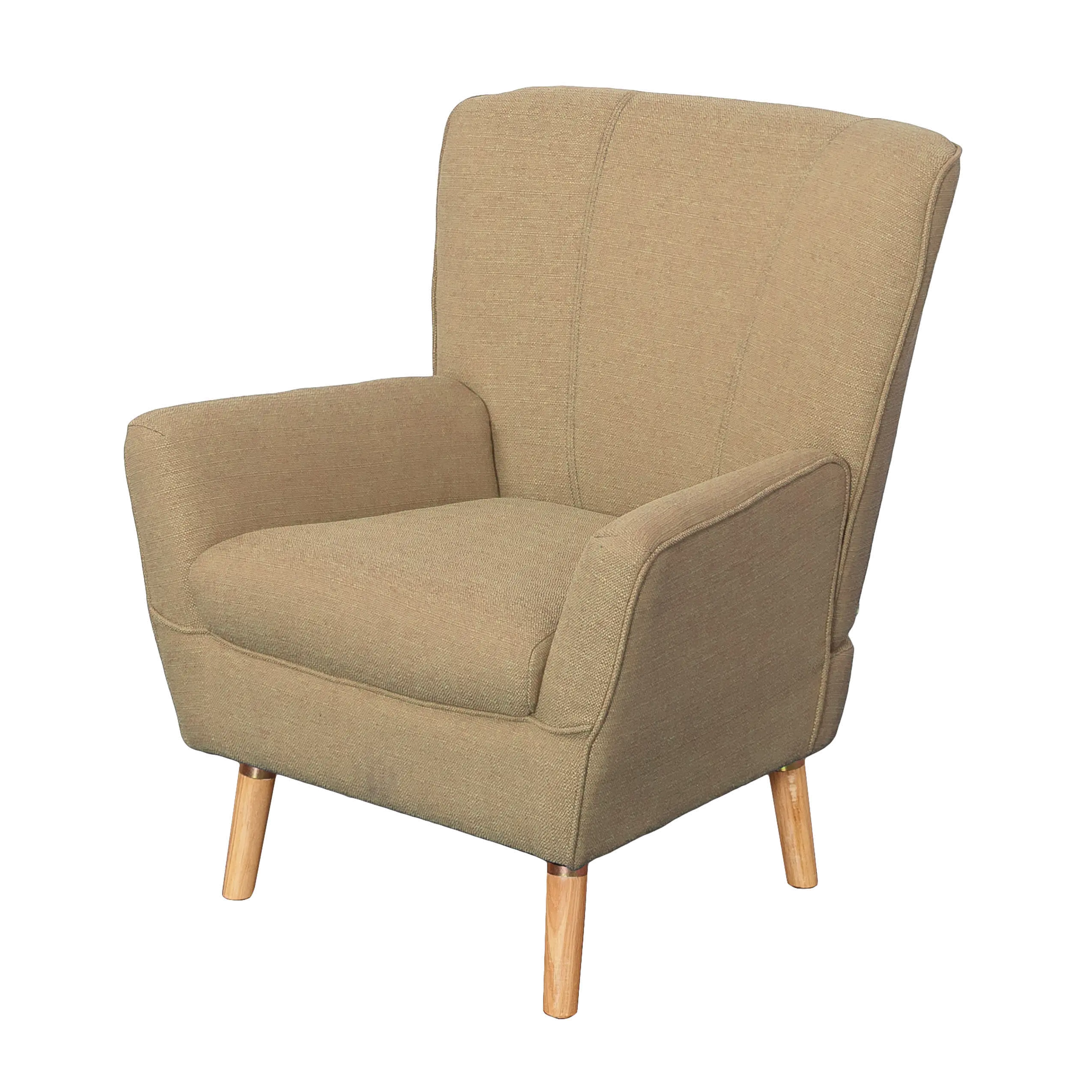 Beige Linen Club Accent Chair - Demi-3