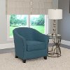 Blue Linen Barrel Accent Chair - Shirley