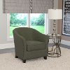 Greenish-Gray Linen Barrel Accent Chair - Shirley