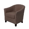 Brown Linen Barrel Accent Chair - Shirley