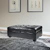 Black Bonded Leather Ottoman with Storage - Antonio