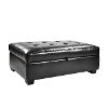 Black Bonded Leather Ottoman with Storage - Antonio-2