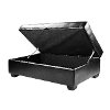 Black Bonded Leather Ottoman with Storage - Antonio-3