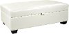 White Bonded Leather Ottoman with Storage - Antonio-2