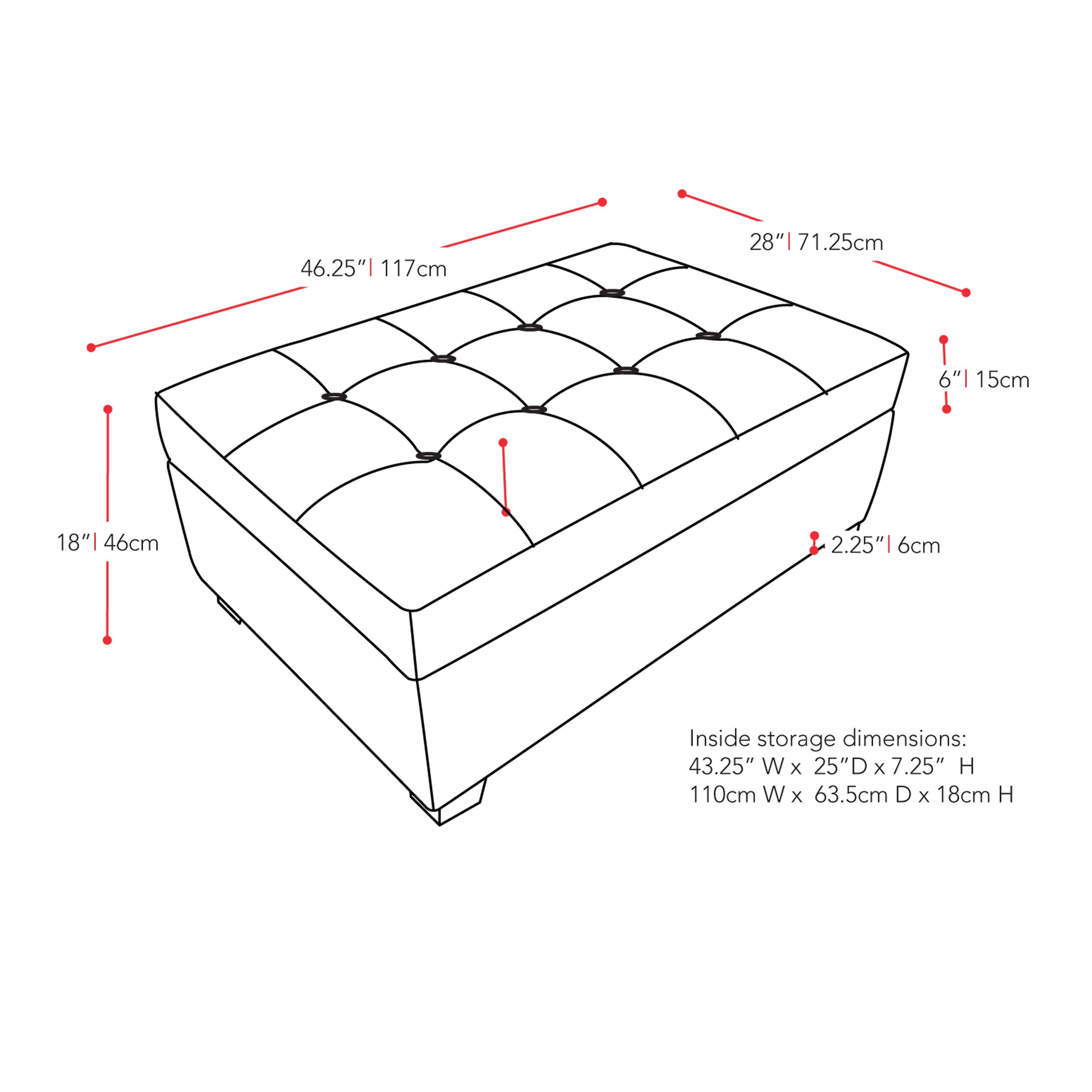 White Bonded Leather Ottoman with Storage - Antonio-4