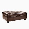 Brown Bonded Leather Ottoman with Storage - Antonio-2
