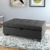 Dark Gray Storage Ottoman - Antonio