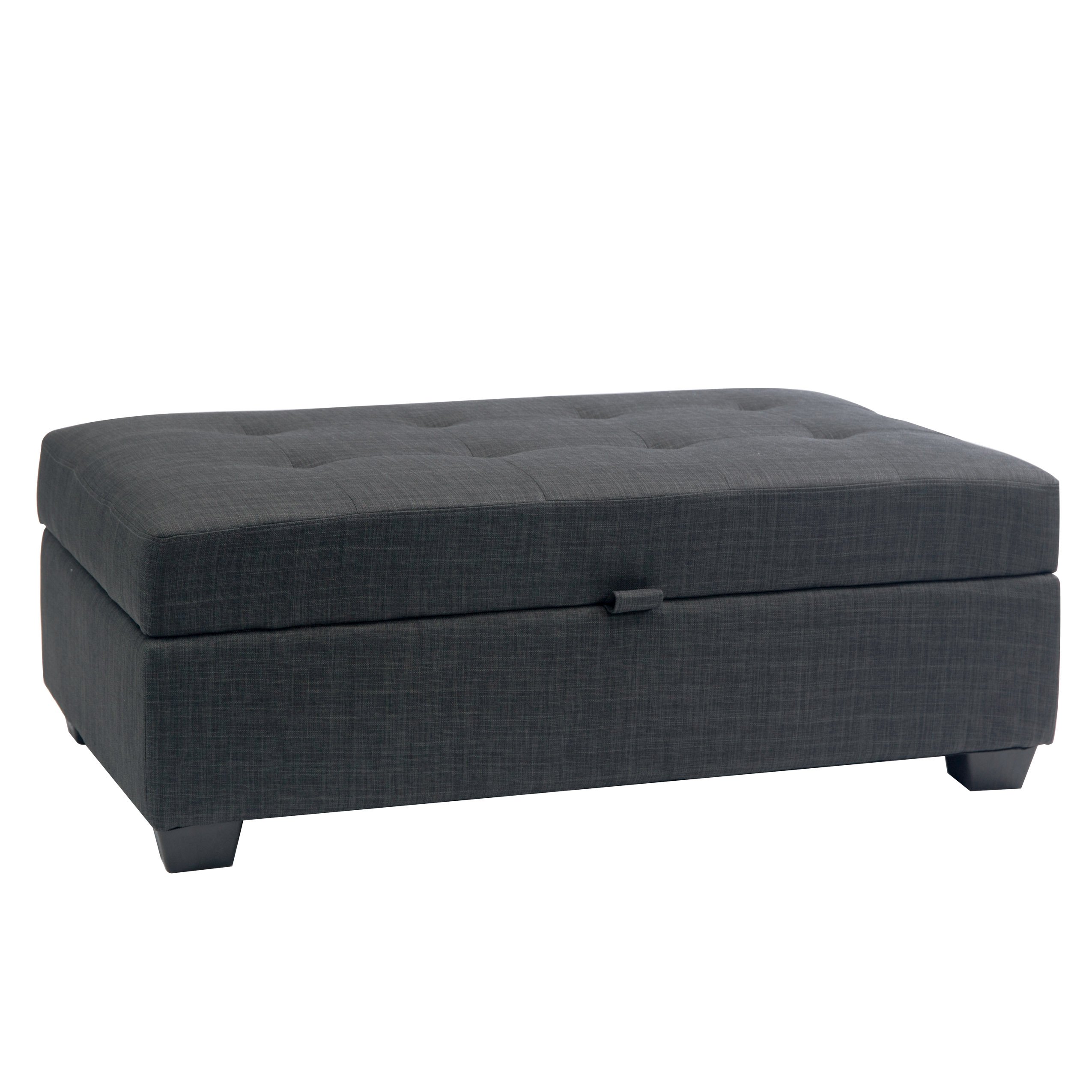 Dark Gray Storage Ottoman - Antonio-2