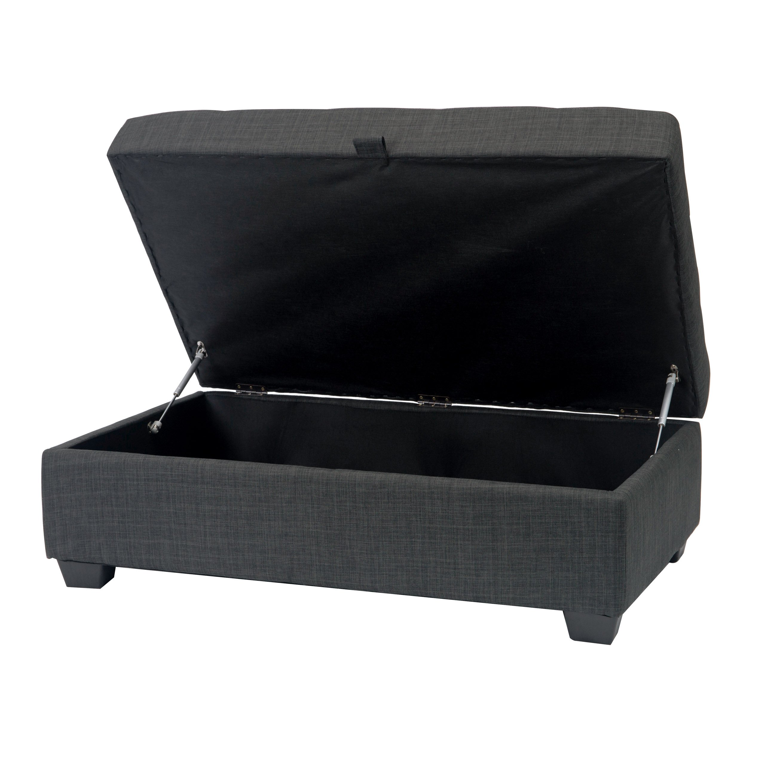 Dark Gray Storage Ottoman - Antonio-3