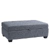 Blue-Gray Storage Ottoman - Antonio-2