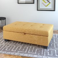 Yellow Storage Ottoman - Antonio