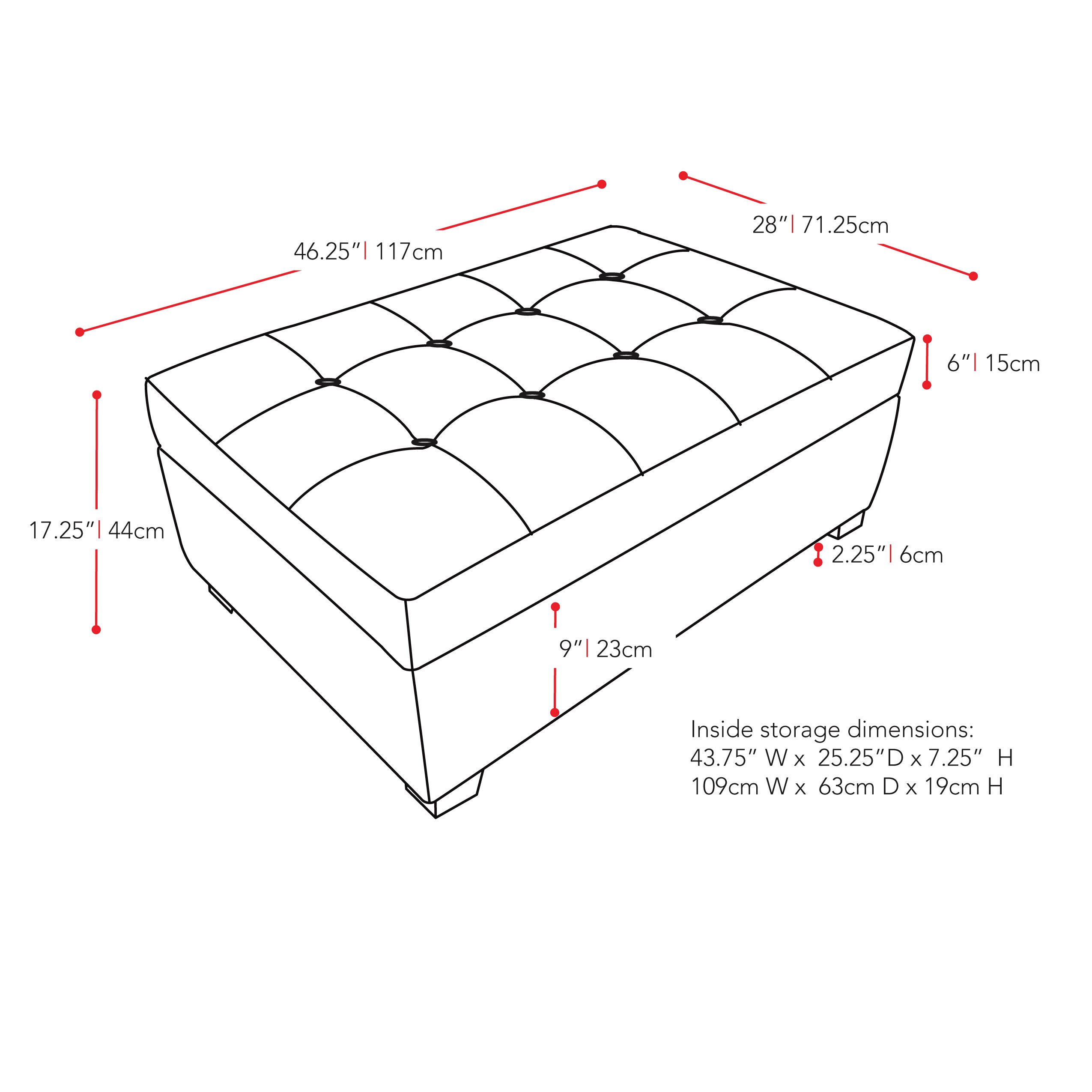 Cream Velvet Storage Ottoman - Antonio-4