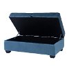 Blue Velvet Storage Ottoman - Antonio-4