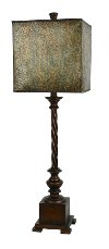 Metallic Bronze Twisted Candlestick Buffet Lamp - Scott
