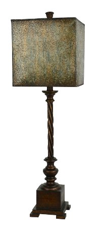 Metallic Bronze Twisted Candlestick Buffet Lamp - Scott