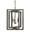 Gray Wash Raw Metal 3-Light Foyer Light Fixture - Gloster