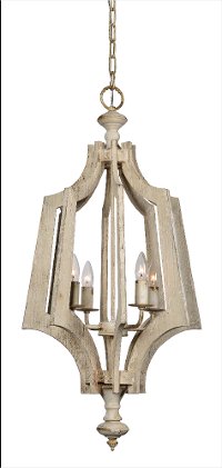 Weathered White 4-Light Pendant - Brower