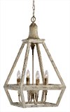 Weathered White 4-Light Pendant Light Fixture - Warner