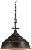 Rusty Black 1-Light Pendant Fixture - Leon