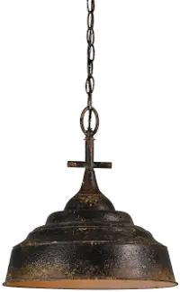 Rusty Black 1-Light Pendant Fixture - Leon