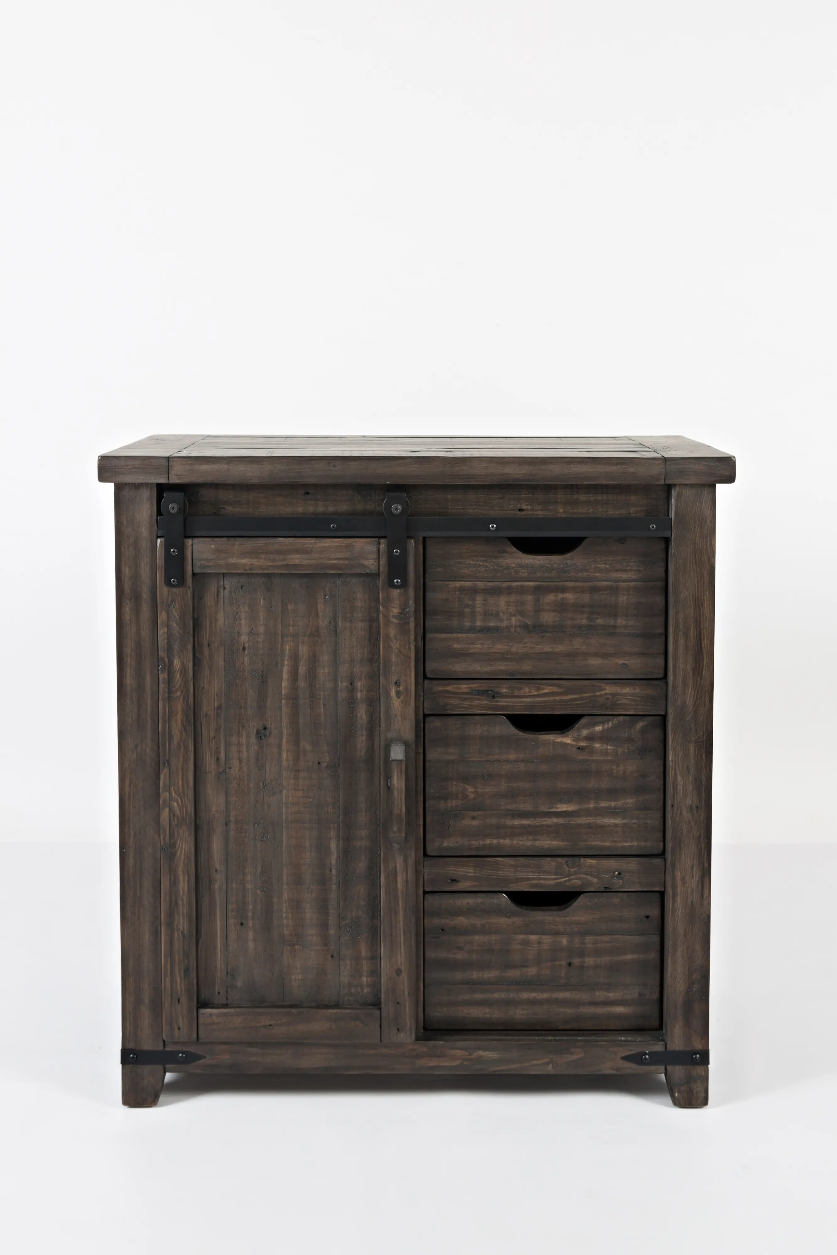 Dark Brown Barn Door Accent Cabinet - Madison County-1