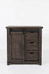 Dark Brown Barn Door Accent Cabinet - Madison County