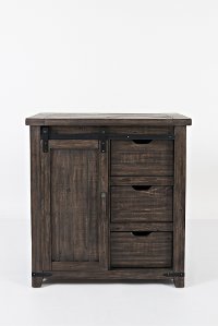 Dark Brown Barn Door Accent Cabinet - Madison County