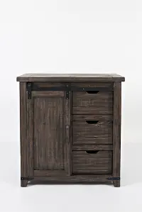 Dark Brown Barn Door Accent Cabinet - Madison County