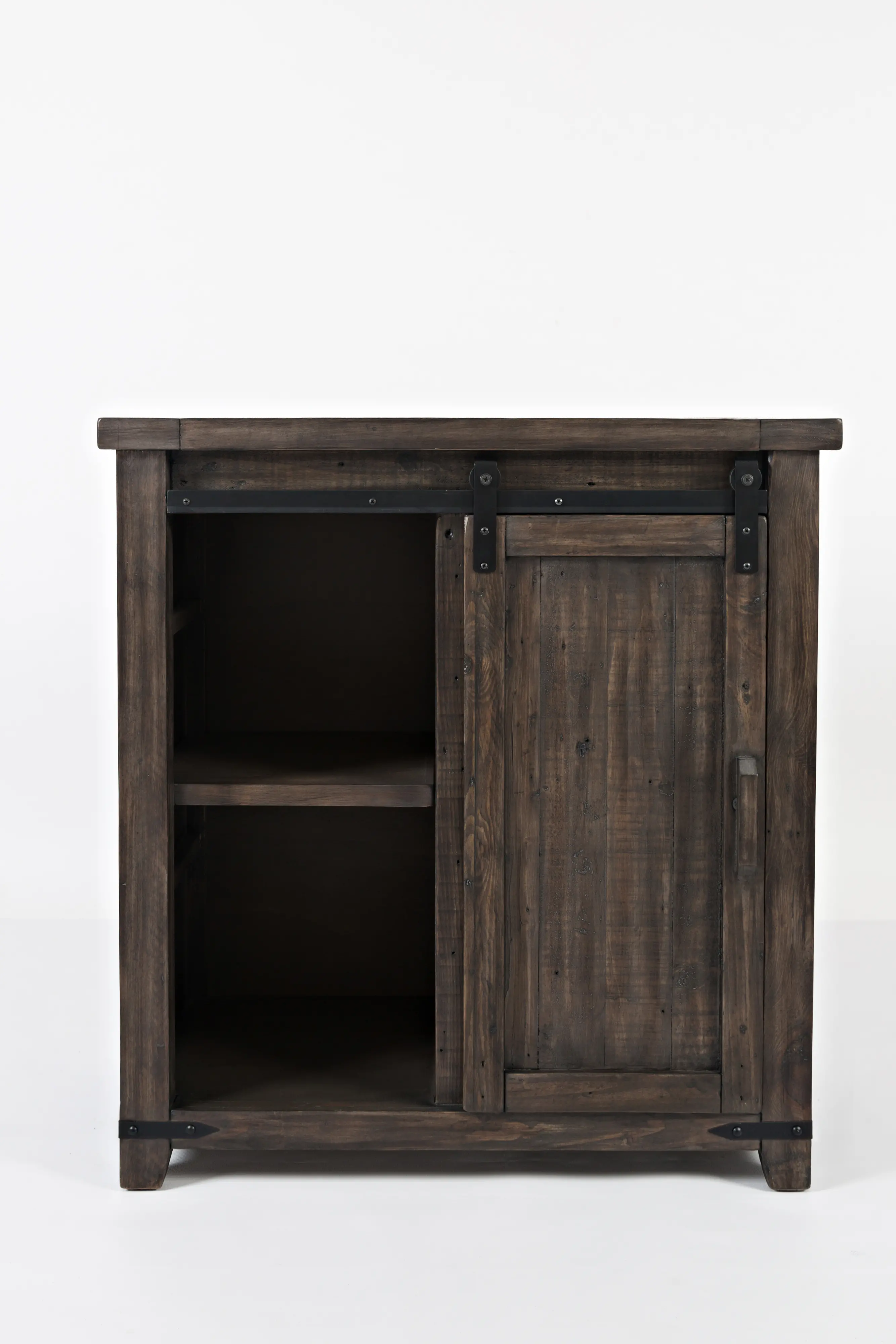Dark Brown Barn Door Accent Cabinet - Madison County-2