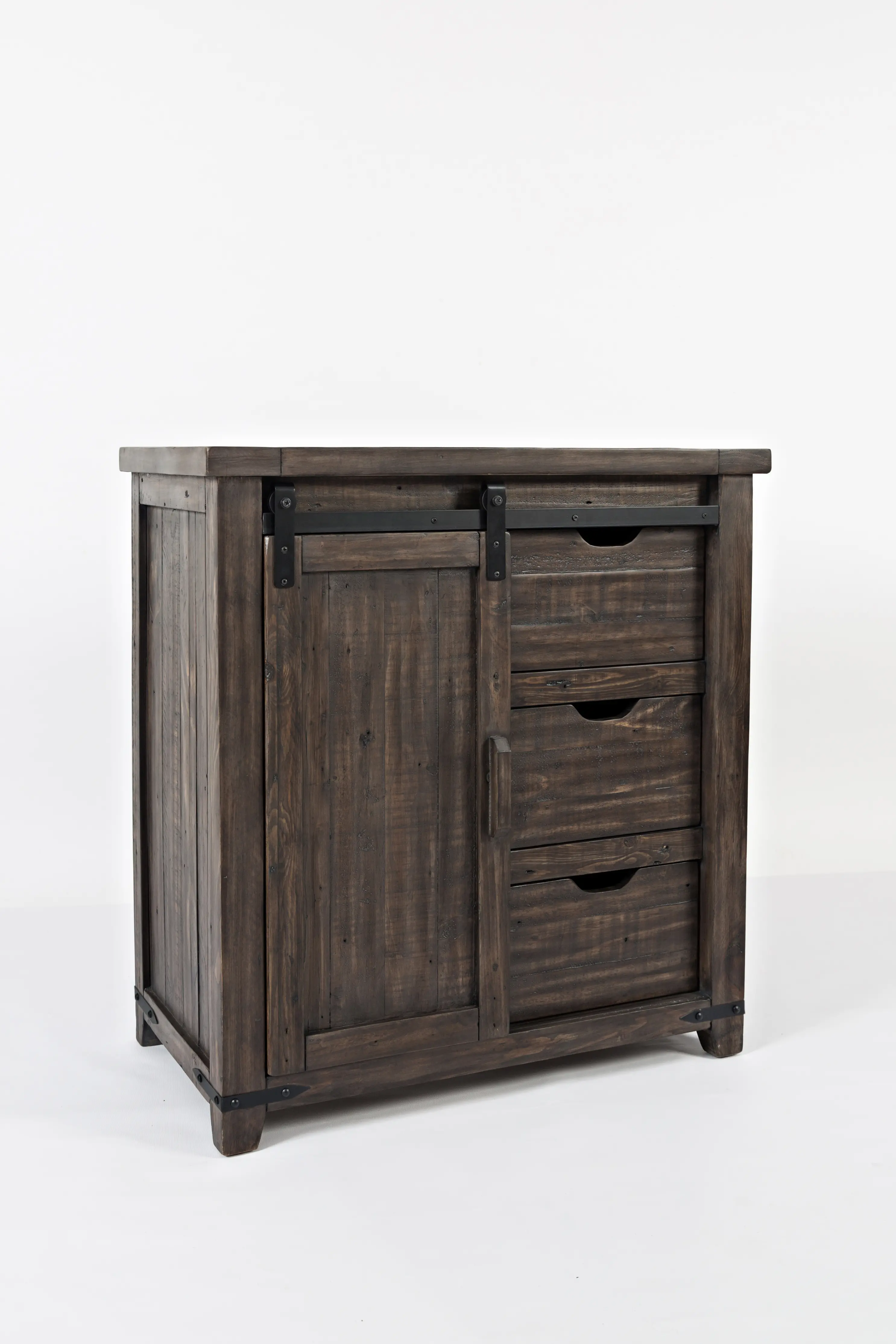 Dark Brown Barn Door Accent Cabinet - Madison County-4