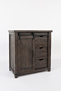 Dark Brown Barn Door Accent Cabinet - Madison County-4