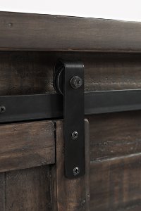 Dark Brown Barn Door Accent Cabinet - Madison County-7