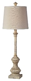Distressed Cream Buffet Lamp - Wilma