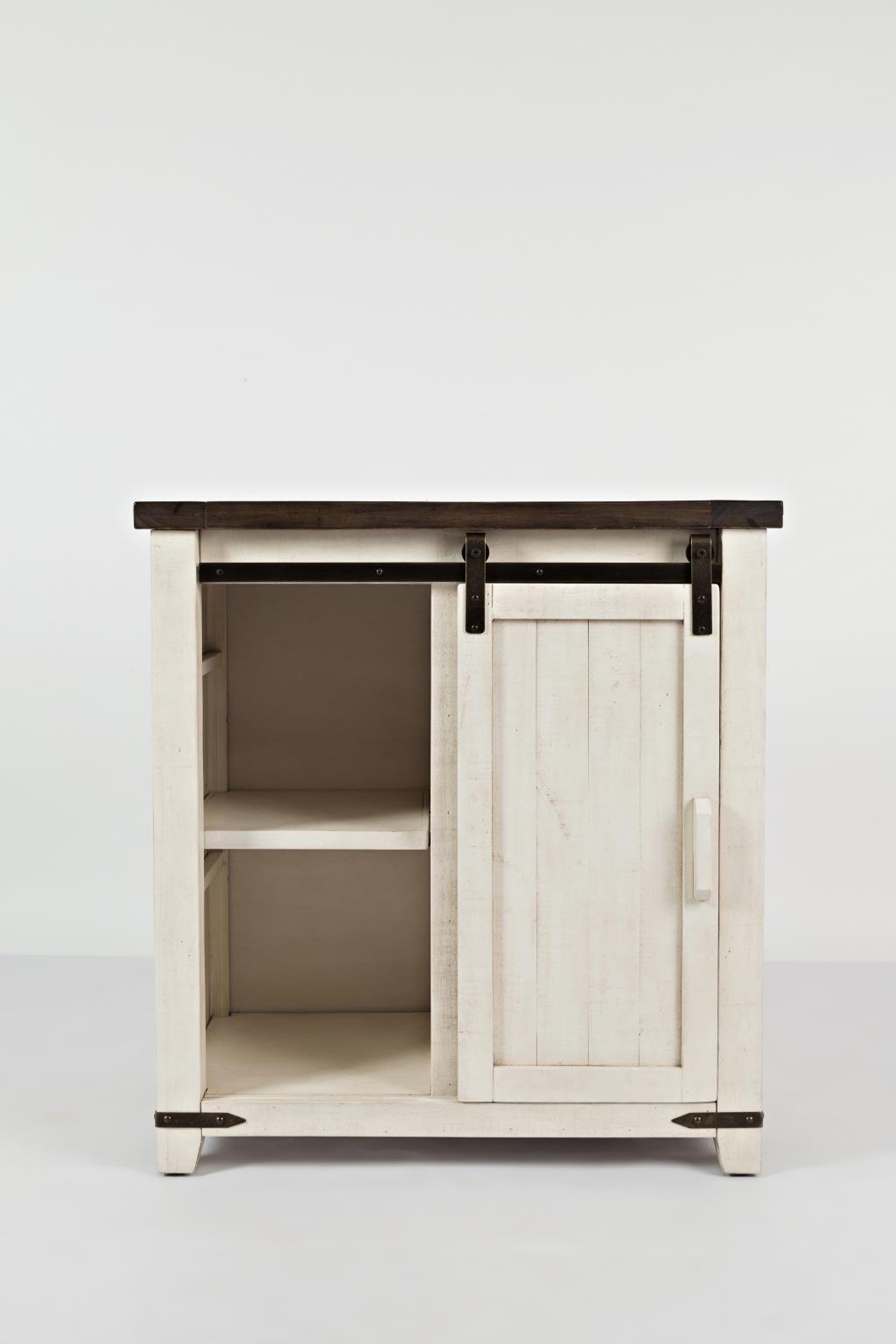 Vintage White Barn Door Accent Cabinet - Madison County-3